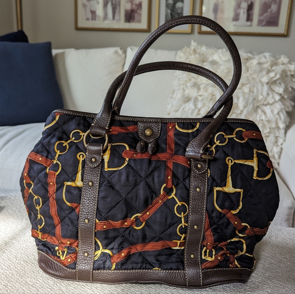 J. Crew Sample Equestrian Bit Pattern Tote, Brass Hardware - Picture 8 of 12